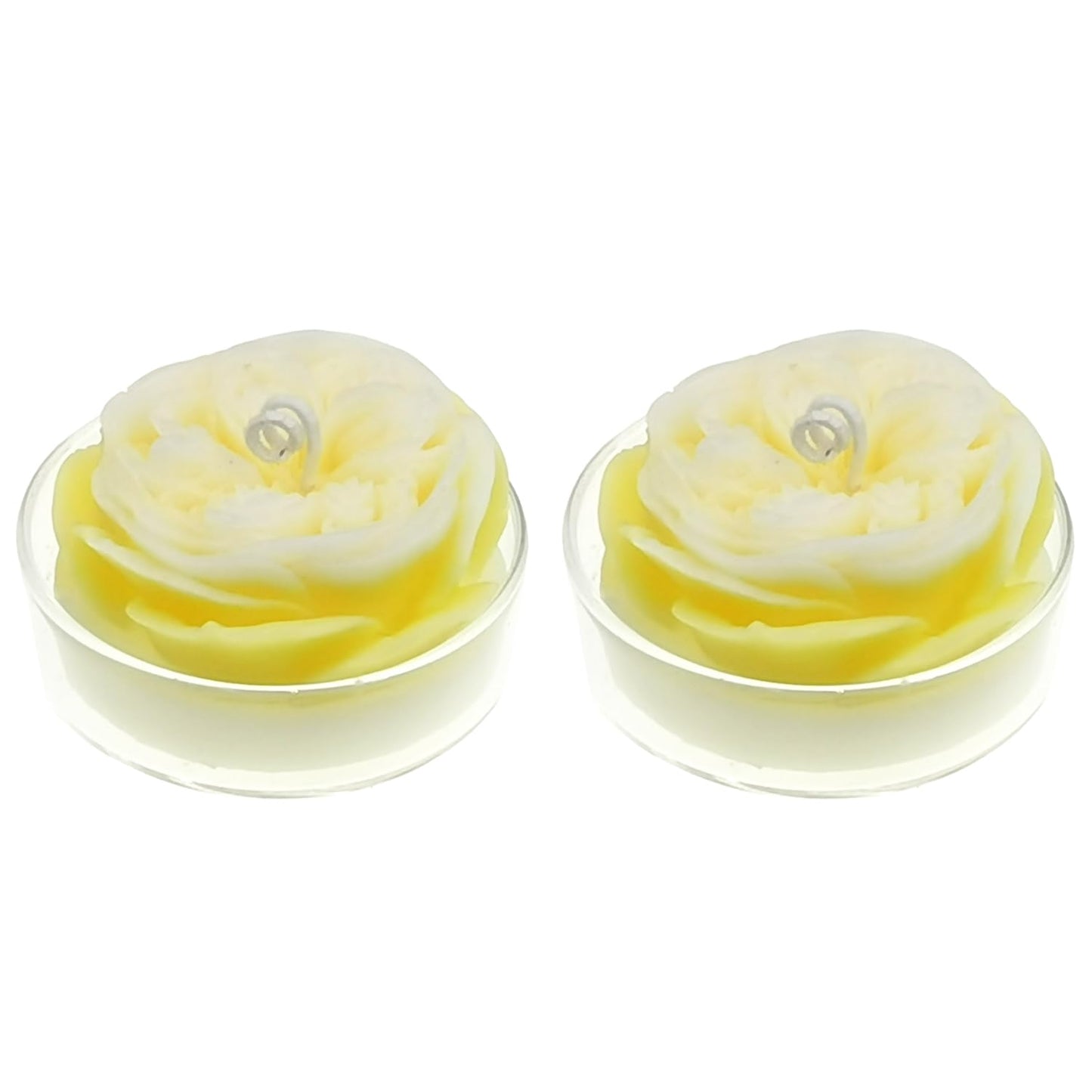 Scented Candle with Cup 2 Pack, 58G Soy Wax Rose Candle, for Meditation, Yoga, Birthday, Wedding, Housewarming (Yellow)