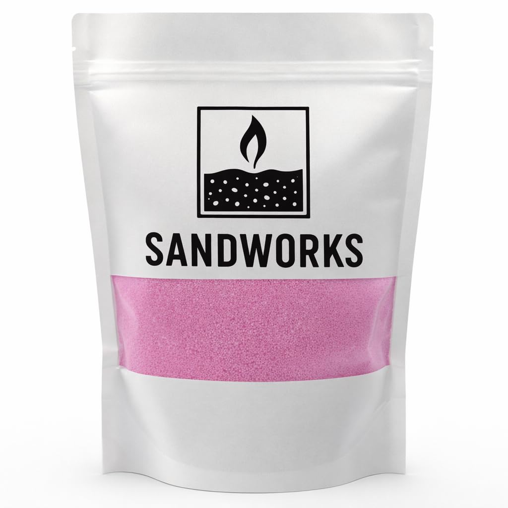 SANDWORKS Sand Wax Candle Making Kit – 5 Wooden Wicks & 15 Cotton Wicks, 500 g Premium Fragrance-Free Sand Wax (Rose Blush (Pink)