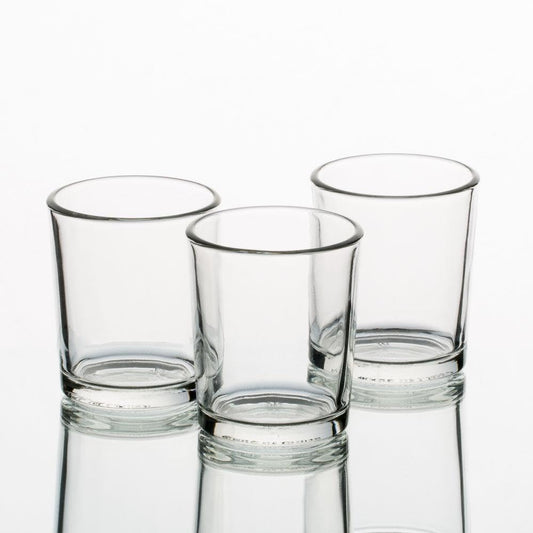 Set of 12 Richland Votive Candles Lavender Unscented and 12 Clear Glass Eastland Votive Holders