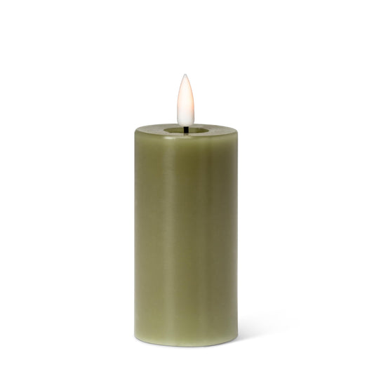 Abbott Collection Wax LED Flameless Pillar Candle - Green (2x4 H)