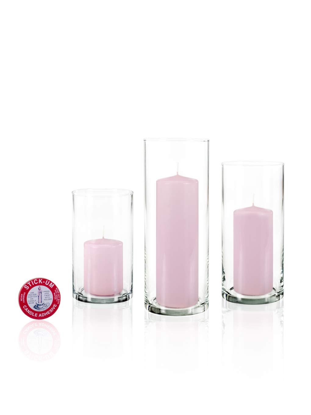 yummi Set of 36 Slim Pillars and Cylinder Vases - Blush