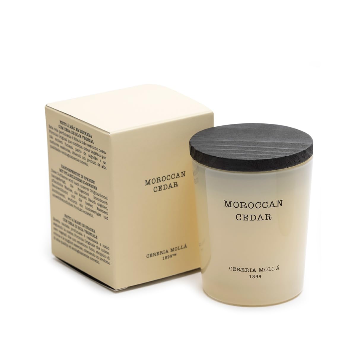 CERERA MOLLA 1899 | Mini Moroccan Cedar Candle | 1 Wick Aromatic | 20 Hours Burn Time | Natural Fragrances | Recyclable Packaging | Artisan