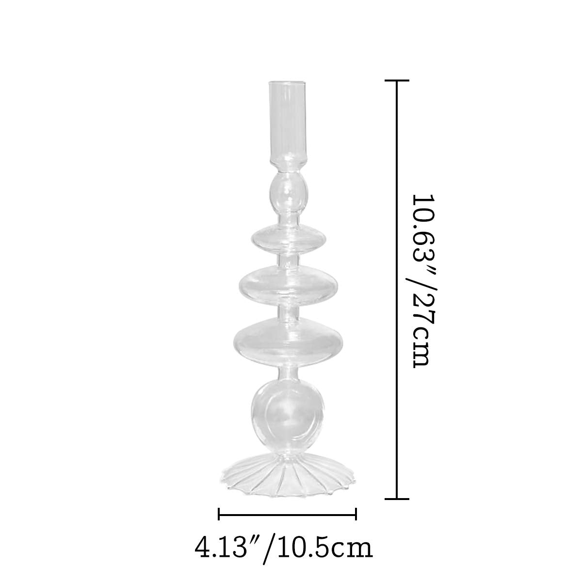 LKXHarleya Glass Candlesticks Holders, Retro Glass Candle Holder for Taper Candle Table Centerpiece Wedding Party Home Decoration, Transparent