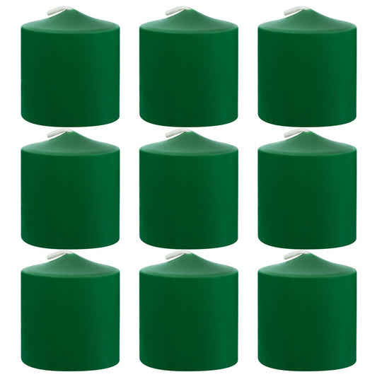 9 Packs Green Votive Candles, Unscented Small Votives for Wedding, St. Patrick's Day Holiday Party, Home Decoration (8 Hour), 1.5" D x 1.25" H