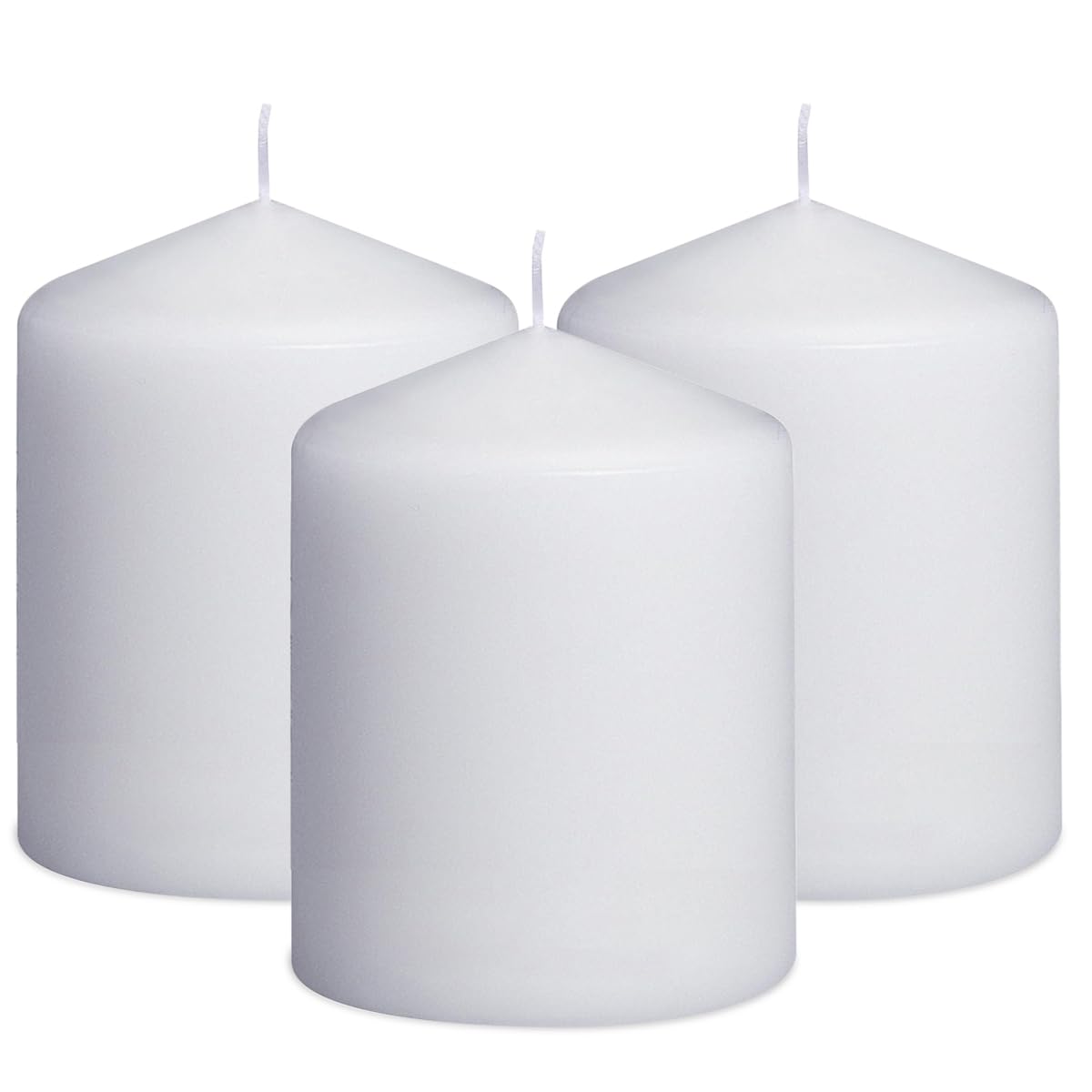 3x4 Inch White Pillar Candles, 3 Packs Unscented Dripless Smokeless Cylinder Candles for Christmas, Wedding, Party, Home and Dinner Table, 45 Hours Burn