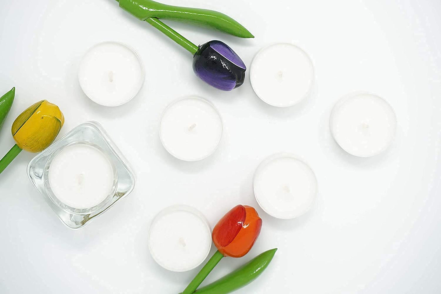 REQUISITE NEEDS Tea Lights 4 Hour Long Burn Night Unscented Light Candles[Pack of 48]