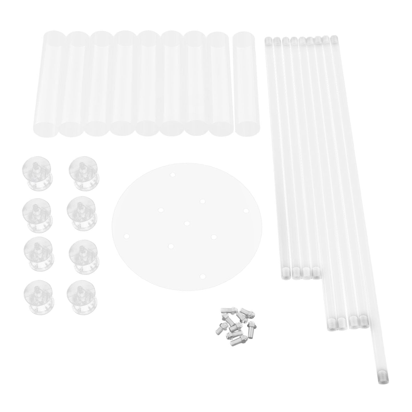 4Pcs 9 Arms Acrylic Candle Holder, Clear Candlestick Holder w/Acrylic Shade, 42.5In Tall Crystal Tapered Candle Holders Centerpieces w/Rectangular Base for Home Wedding Party (4 Pcs 9 Arms Type B)