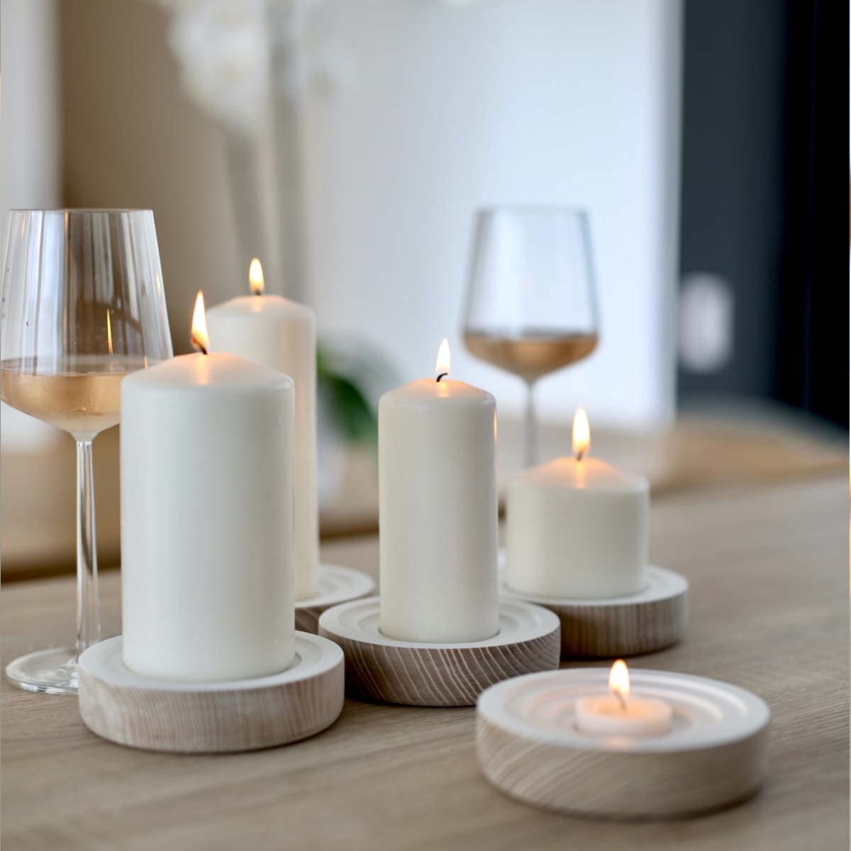 Small Unscented White Pillar Candles, 24 Hour 2x3 Inch Dripless Tapered Column Candles for Home Party Holidays, Set of 8