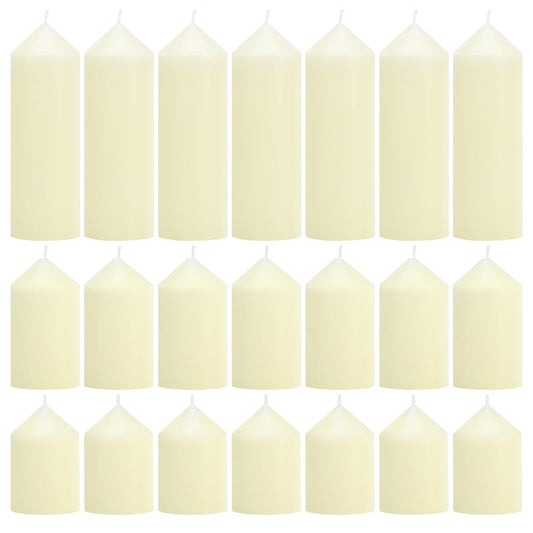 CHICERA 24 Pcs Ivory Pillar Candles Bulk Set, Elegant Decorative Ivory Candles，2 in x 3, 4, 6 Inch Assorted Size Unscented Pillar Candles Bulk for Home Decor, Weddings, Centerpiece