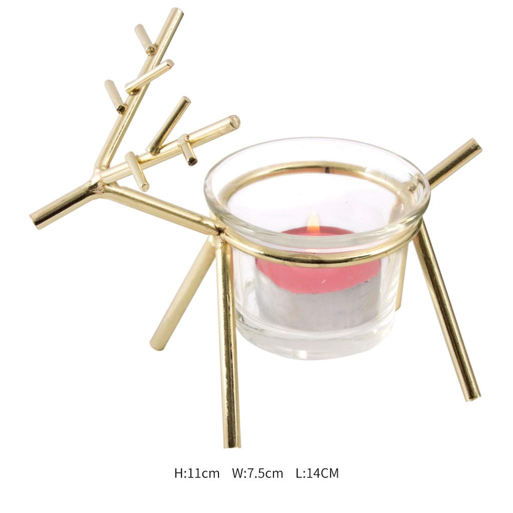 XILIN-1987 Candle Holderss Wrought Iron Deer Candle Holder Candlelight Dinner Props Candlestick Table Home Furnishings Decorative Candlestick
