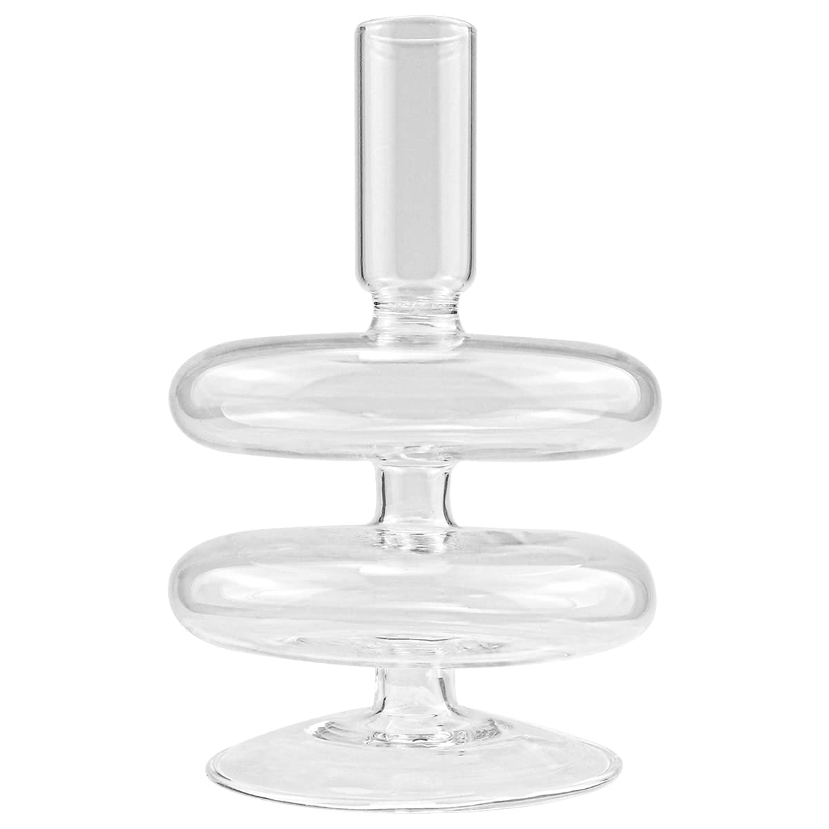 LNQ LUNIQI Clear Taper Candle Holders Glass Candle Stick Holder Modern Candle Holders for Tapered Candlesticks Wedding Reception Centerpieces Christmas（Transparent）