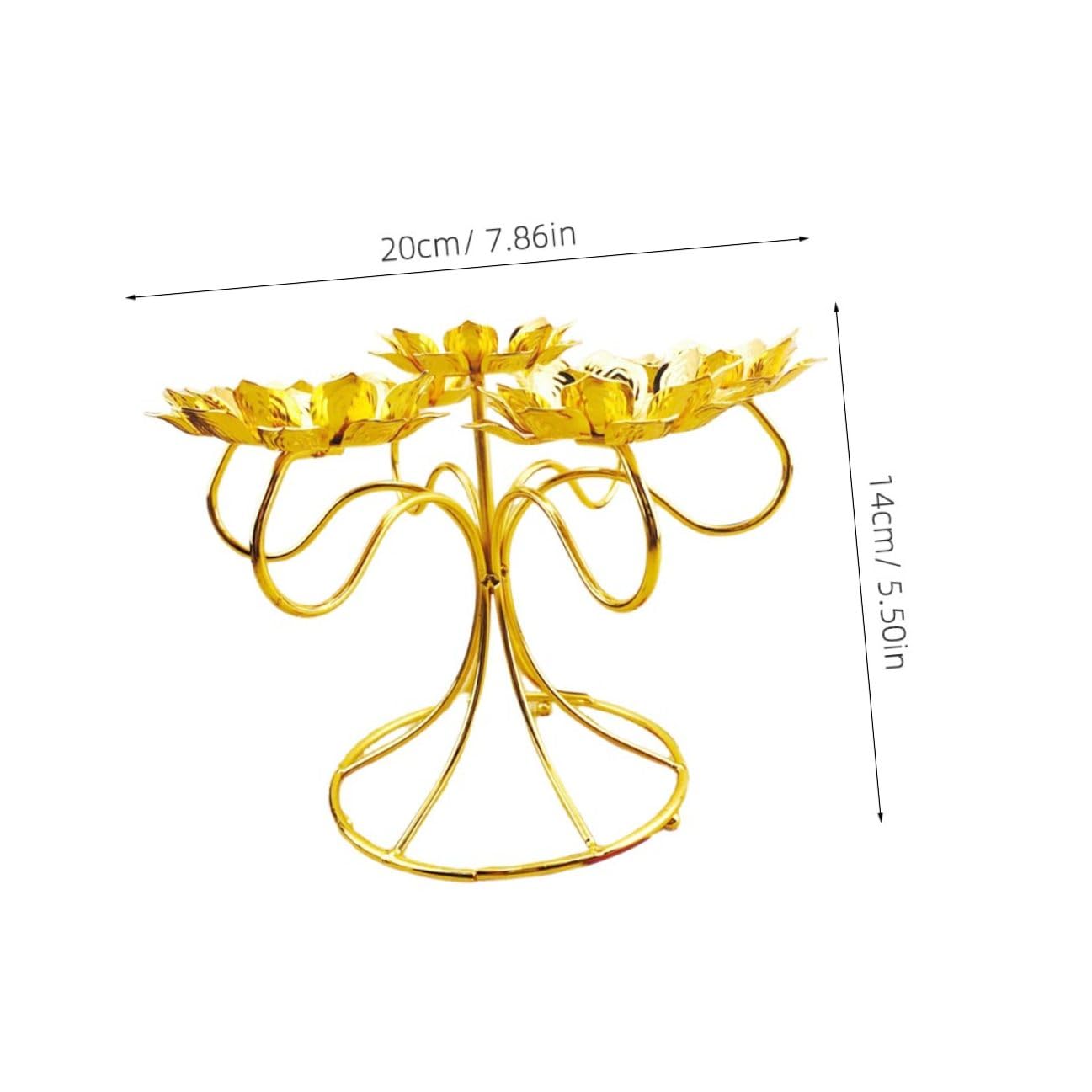 IDEANATEGRATE Golden Alloy Lotus Shape Metal Tealight Candle Holder, Heat-Resistant and Not Easy to Break, for Bedroom and Living Room Furniture Decoration