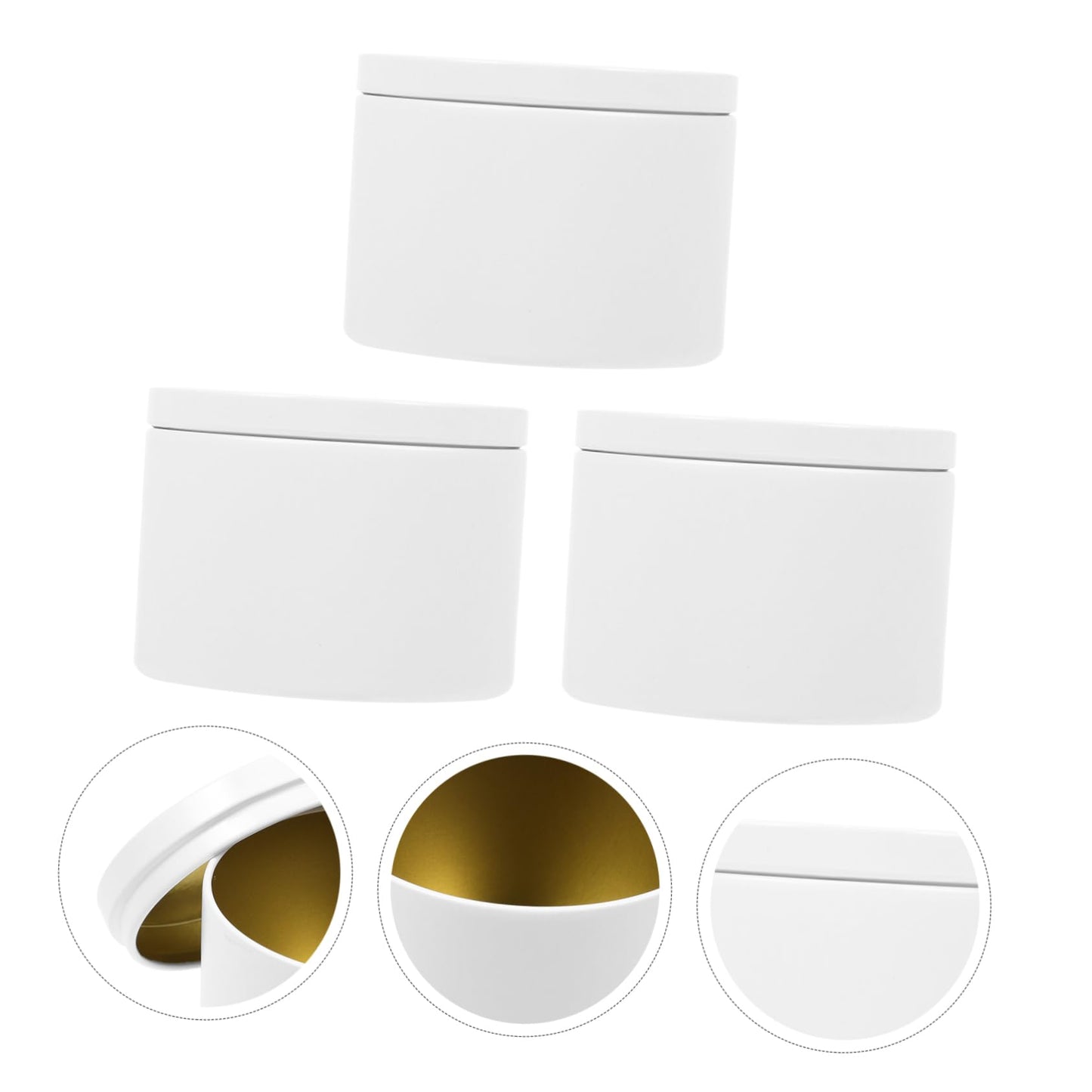 OHPHCALL 3pcs Metal Candle Containers Empty Candle Jars Storage Jars for Elegant Decorative Tin