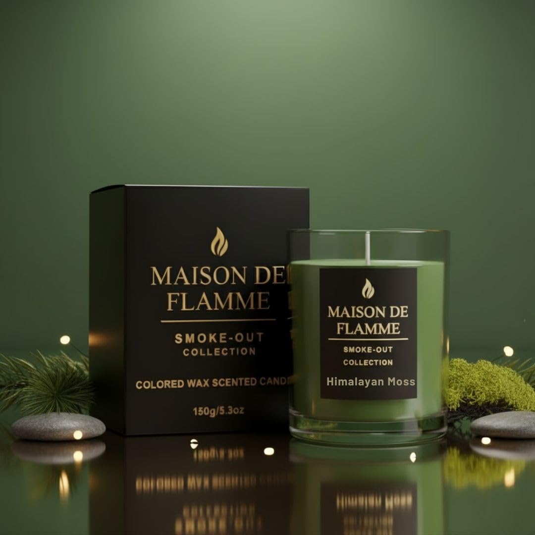 Smoke Odor Eliminating Candle – Himalayan Moss Soy Wax Candle for Kitchen, Apartment & Home Smells, Long Lasting Odor Neutralizing Scented Candle, 150g / 5.3 oz – Maison De Flamme