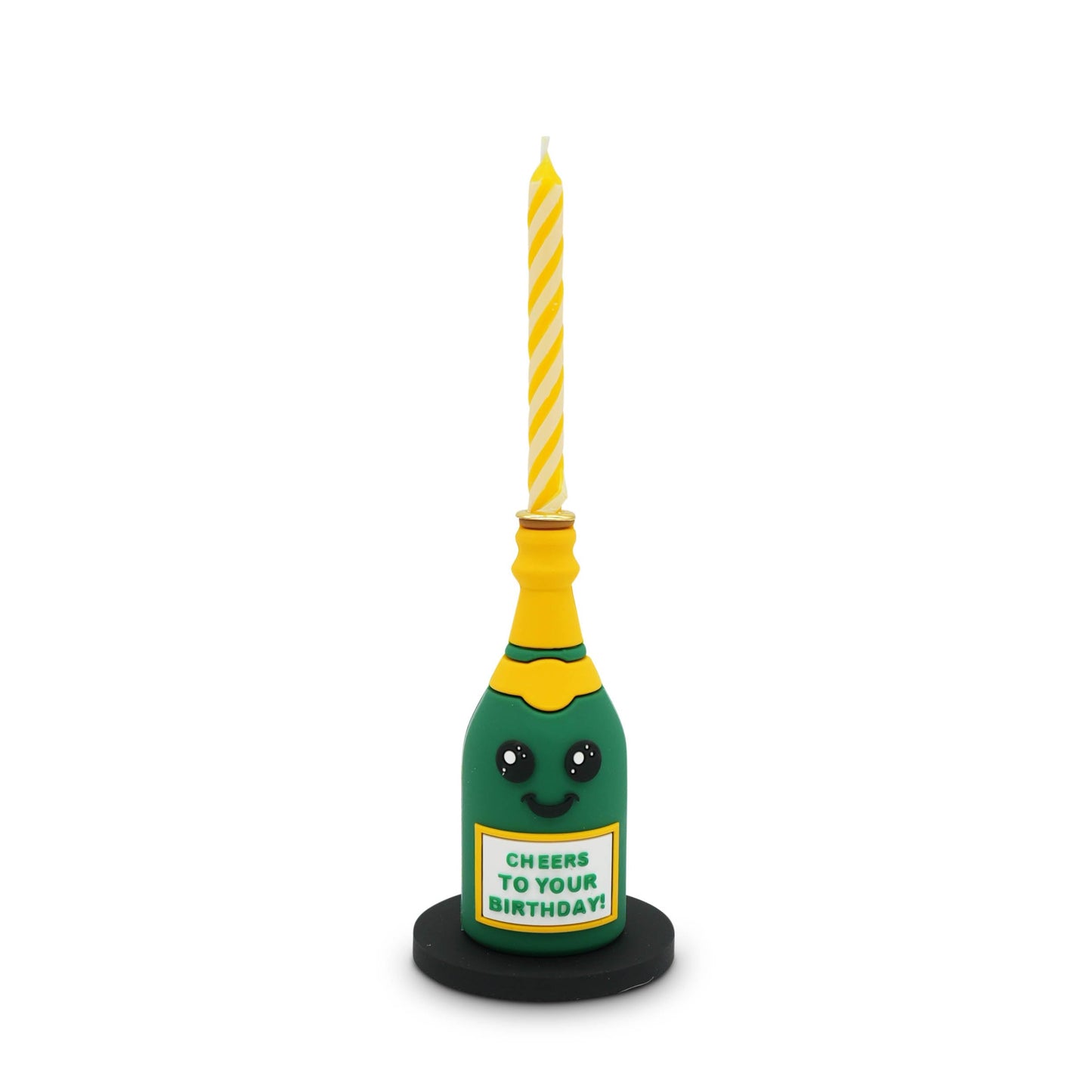 GOOFBALLS Funny Birthday Candle Holder – Humorous Party Decoration & Gag Gift – Quirky Cake Topper for Adults & Friends - Champagne