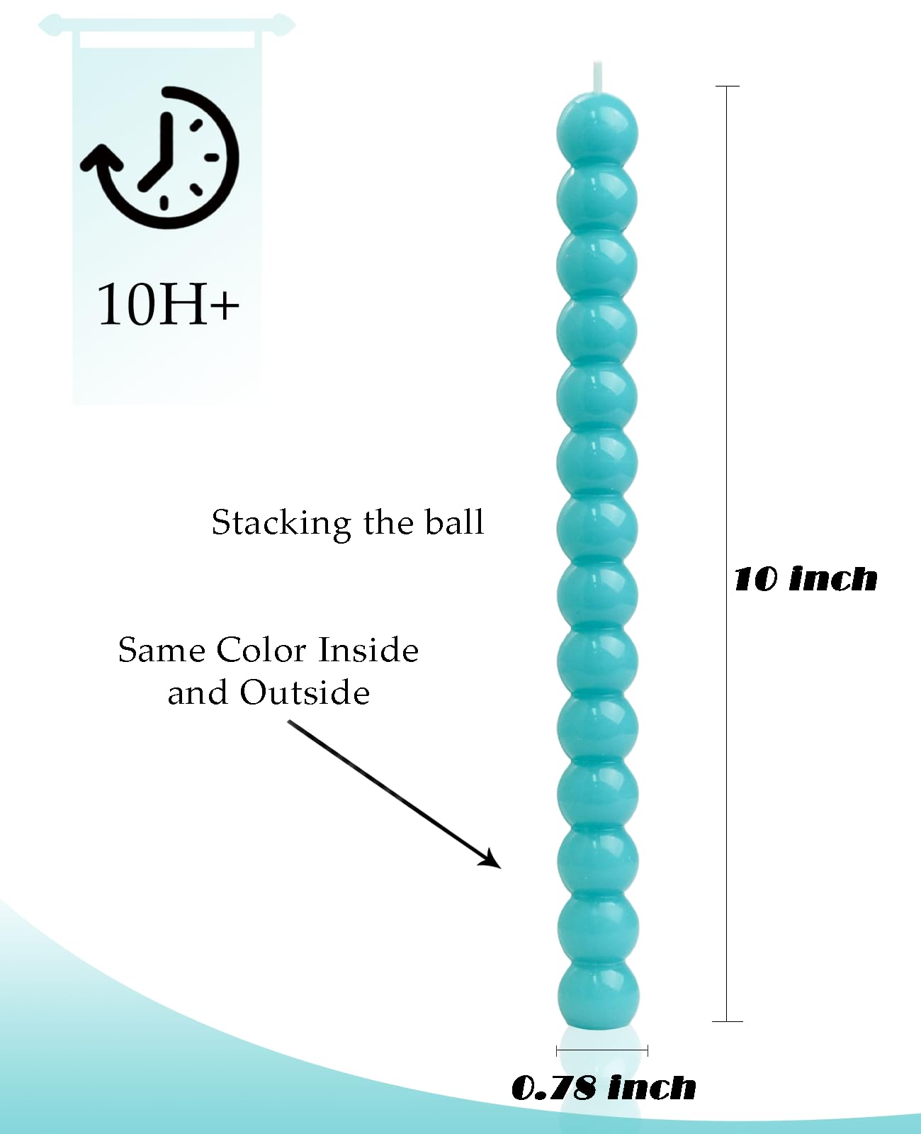 LPUSA Teal Spiral Taper Candles Twisted Candle Conical Stick Candles for Holiday Wedding Party Wax Unscented Dinner Candle Dripless,Christmas Gift H 10 Inch, 4pcs（Teal-C）