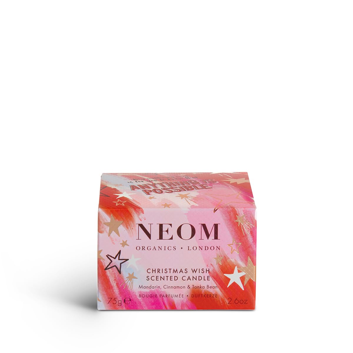NEOM- Christmas Wish Luxury Scented Candle | Cinnamon, Mandarin & Tonka Bean | Christmas Gift… (Travel Size)