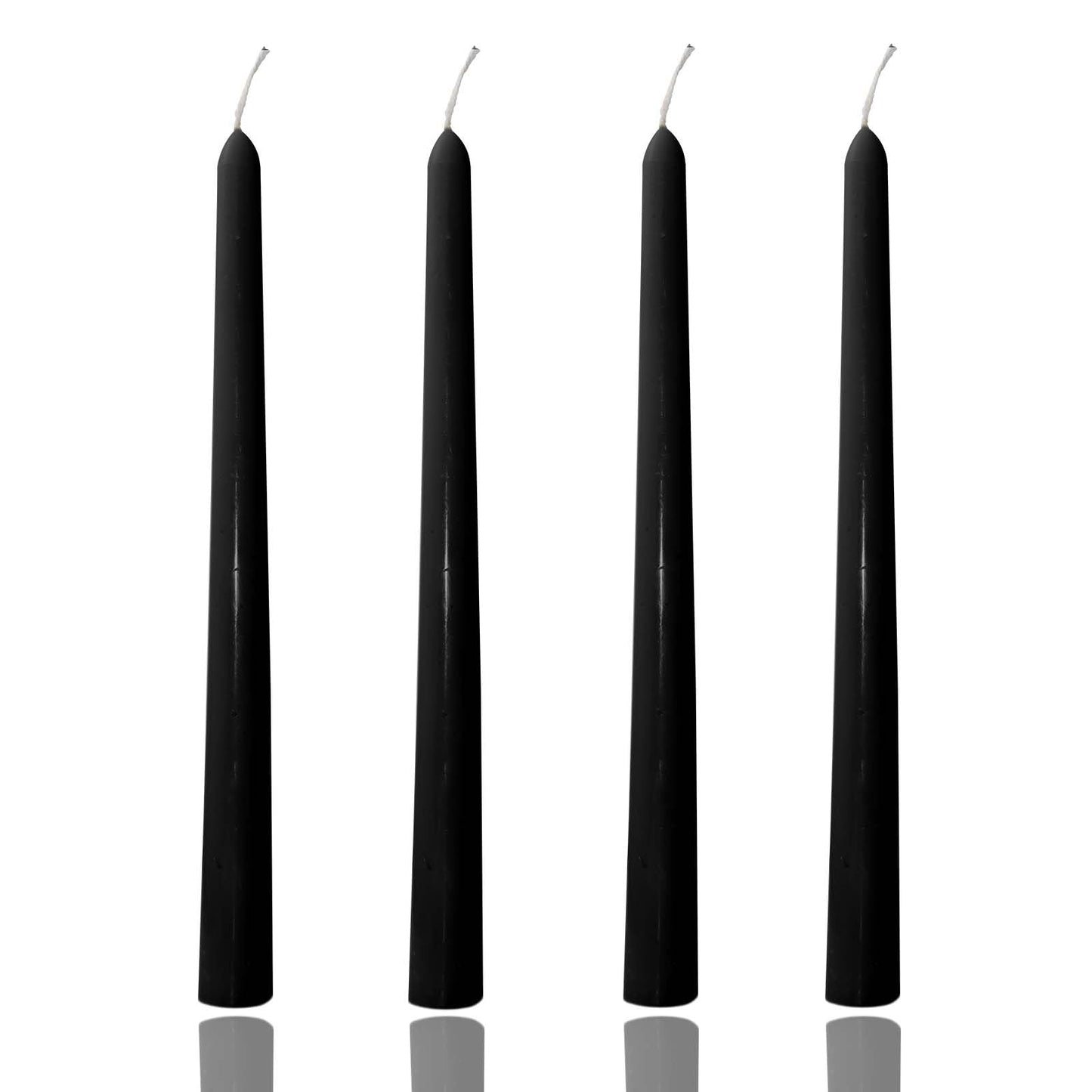 10 inch Black Taper Candles-Set of 4 Tapered Candle, Tall Candlesticks,Conical Stick Candles,Smokeless,for Home Dinner, Party, Wedding, Halloween, Christmas (Black, 10inch)