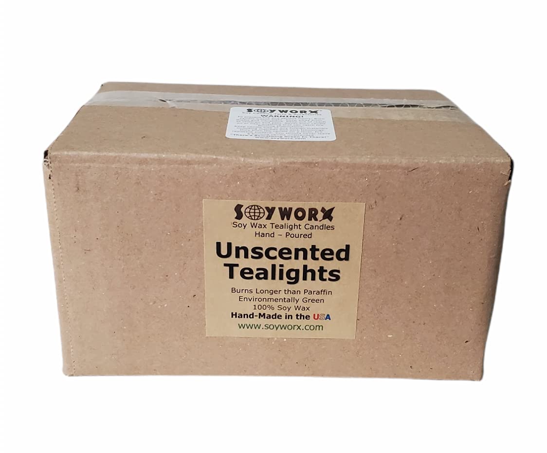 200 Soy Tealights by Soyworx Unscented All Natural Color Tea Light