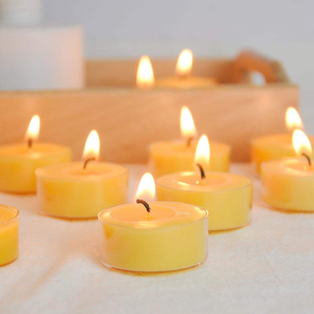 50 Candles +4 Glass Candle Holders