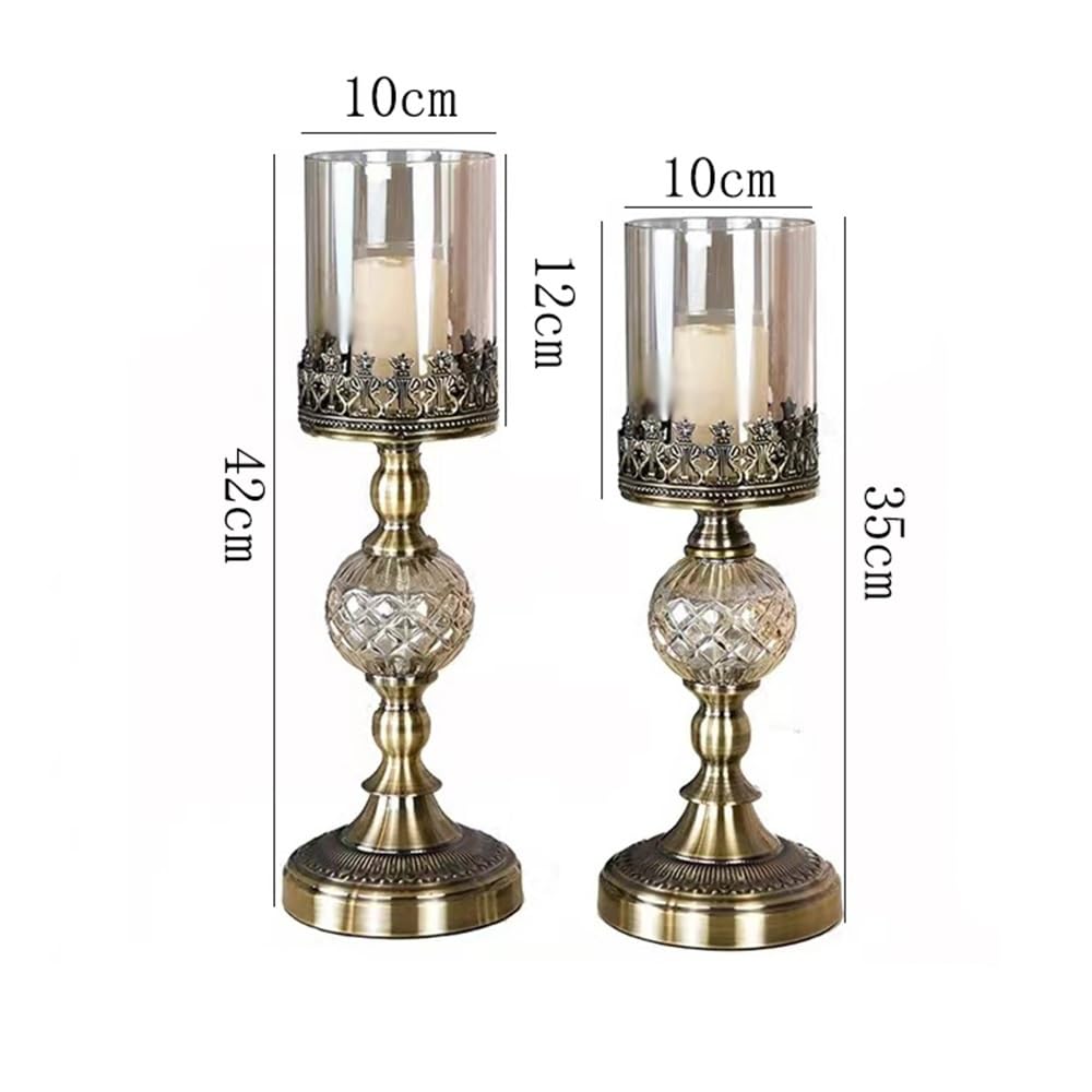 YUHUAWF Candle Holderss Luxury Table Decoration Metal Candle Holder for Home Wedding Event and Party Festival Decorative Candlestick(Small)