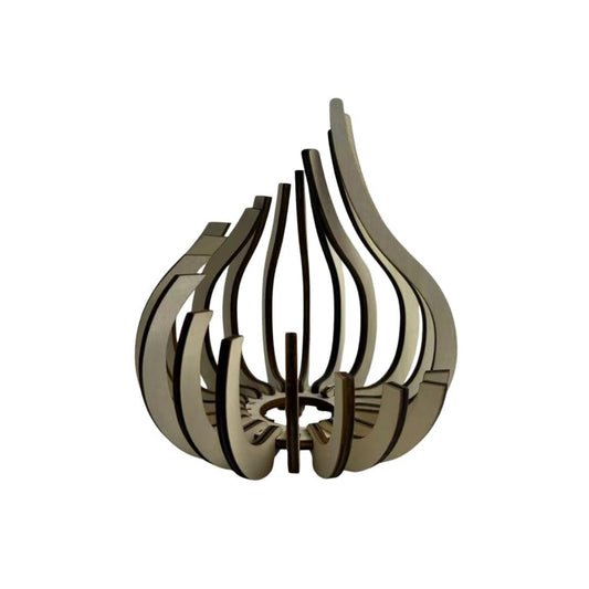 Wooden Tealight Candle Holder, Modern Teardrop Shape Decorative Wood Lantern, Tabletop Candle Stand for Home Décor, Living Room, Bedroom, Dining Table (Small/Medium/Large) (M)