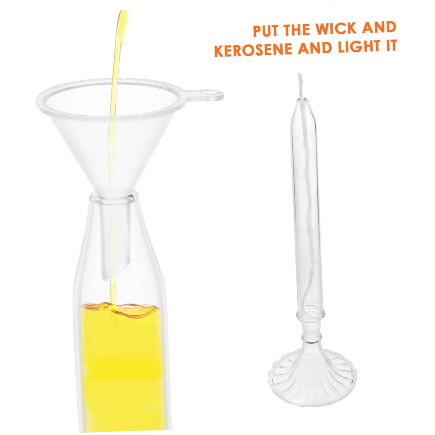 Refillable Liquid Oil Candle Lamps Vintage Kerosene Lamp Candle Holders Glass Paraffin Shabbat Candle Holder Cup and Wick for Home