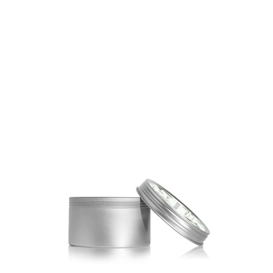 Thymes Travel Tin Holiday Candles - Scented Candles for Home Decor - Winter Scents - Luxury Home Fragrance Gifts for Women & Men - Silver (Highland Frost, 2.5 oz)