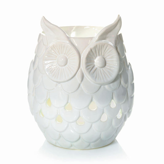 Yankee Candle Scenterpiece MeltCup Warmer, Owl With LED And Timer, Easy MeltCup Compatible, Auto-Shutoff, White