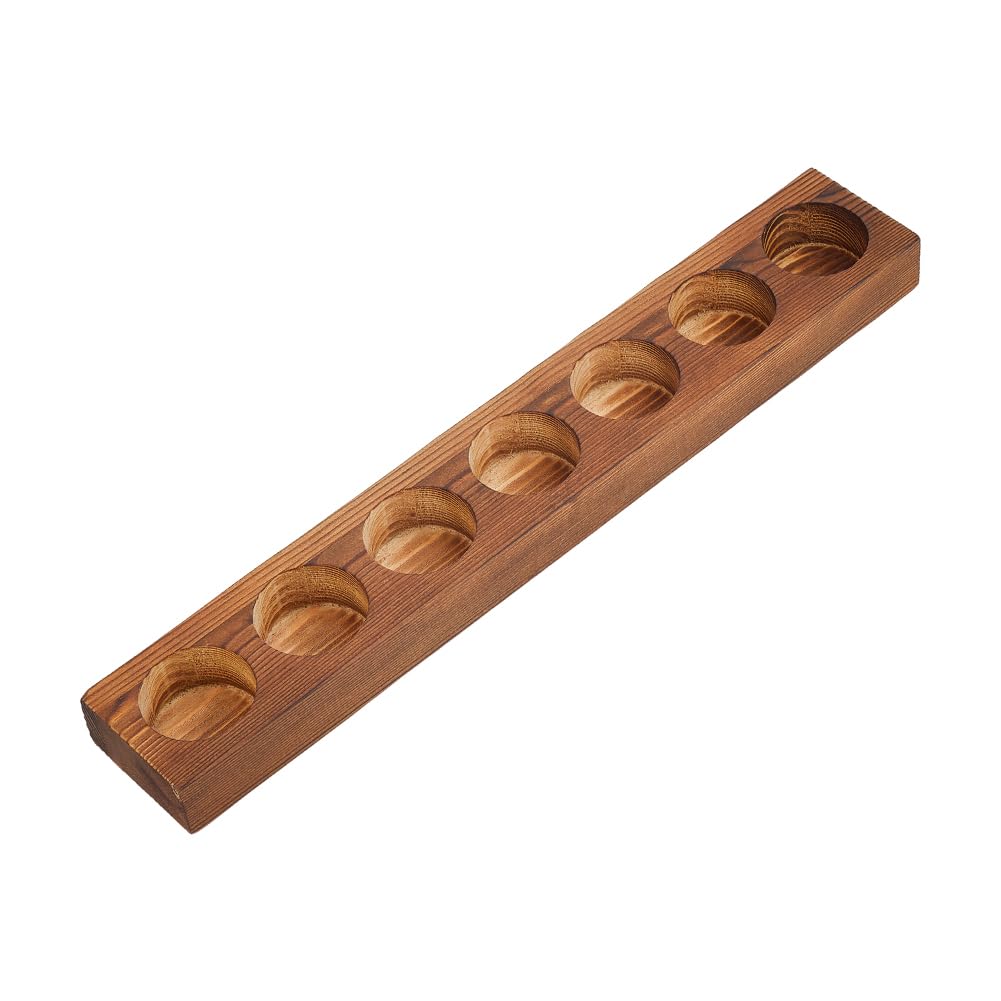 SUPERFINDINGS Large Wood Tealight Candle Holders Mango Wood Tea Light Holder Candle Centerpieces 7 Holes Wood Candle Holder for Tables Home Weddings Party(Inner Diameter 4.45cm/1.75inch)