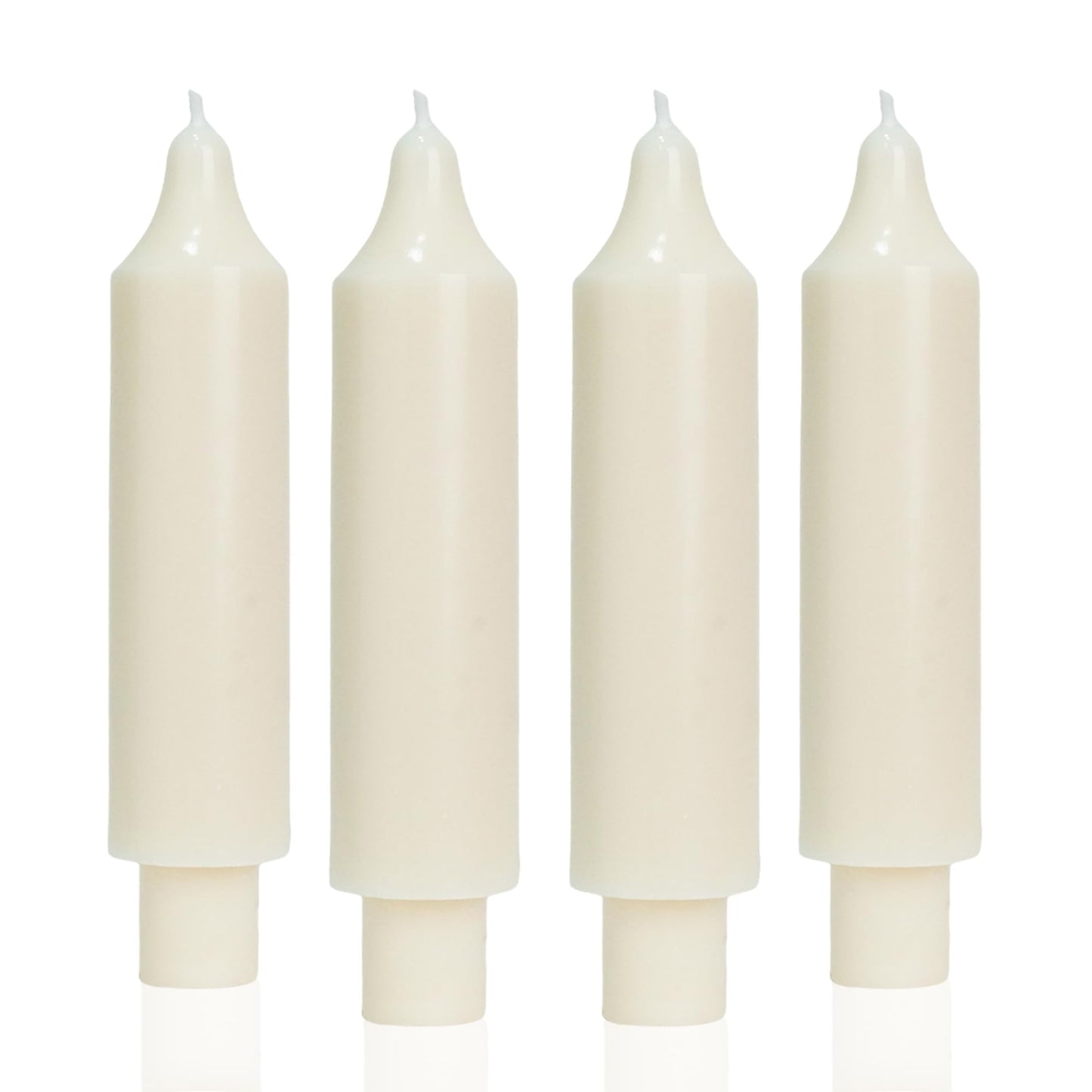 MAITREYA Ivory Short Taper Candle Candlesticks Dripless Dinner Candle for Wedding Party Decoration Home Dinner,6.5inch,4 Pack