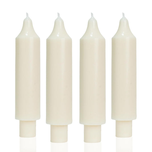 MAITREYA Ivory Short Taper Candle Candlesticks Dripless Dinner Candle for Wedding Party Decoration Home Dinner,6.5inch,4 Pack