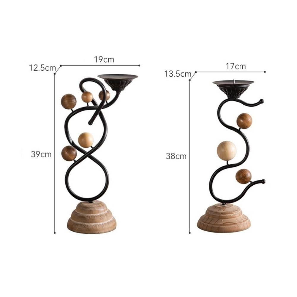 YUHUAWF Candle Holderss Retro Old Iron Candlestick Creative Home Decoration Ornaments Candle Holder Decorative Candlestick(Small)