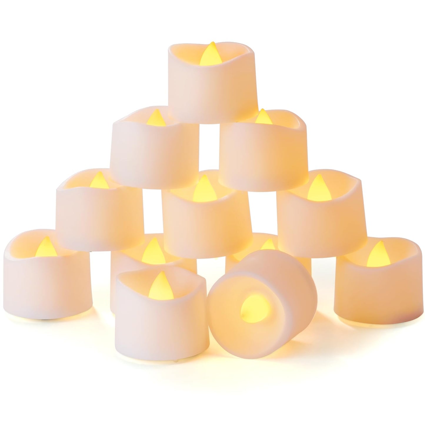 Homemory Timer Tea Lights Candles Battery Operated, 6H Timer Built-in, Auto On Daily, Flameless LED Tealight Votives for Table Centerpieces, Lantern, Holiday Decor, Warm Lamp, No Remote, 12-Pack