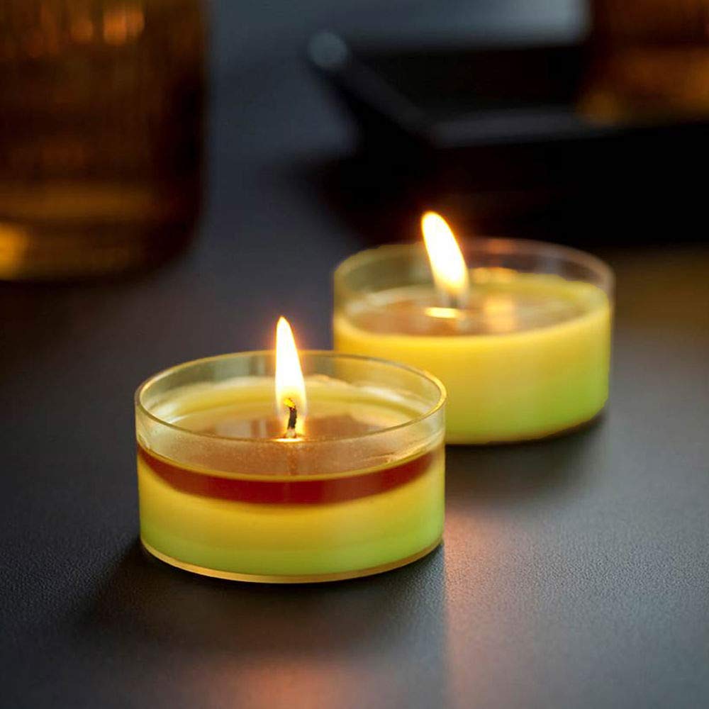 Spaas 12 Maxi Scented Tealights in Transparent Clear Cup, ± 10 Hours, Refreshing Lightness