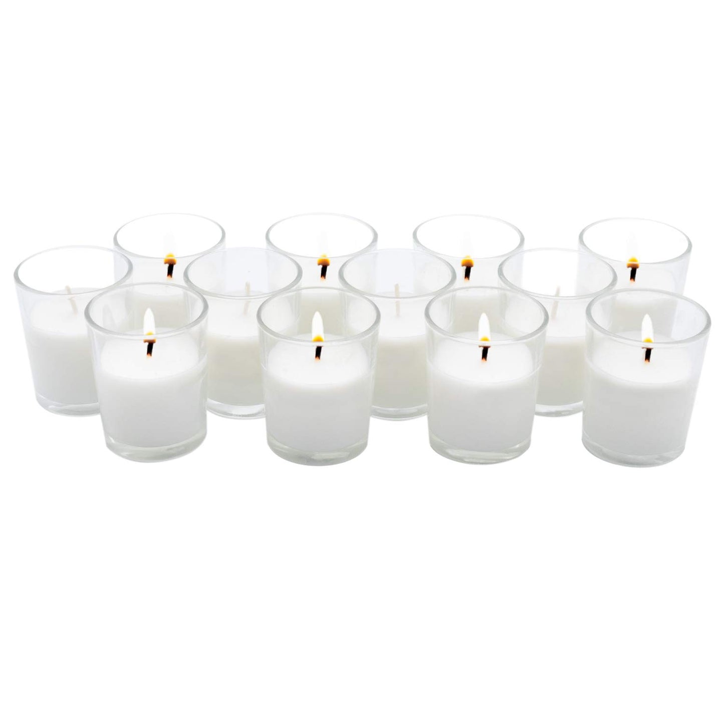 Royal Imports Unscented Clear Glass Votive Candles, Long 12 Hour Burn Time, for Home, Spa, Wedding, Birthday, Holiday, Restaurant, Party, Birthday, 12 Pack