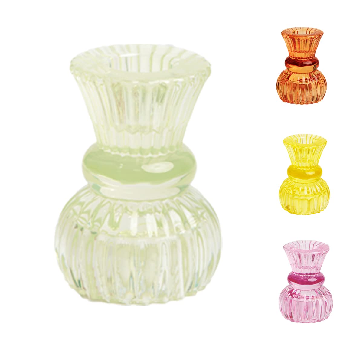 Talking Tables Small Light Green Glass Candle Holder for Candlesticks or Tea Lights | Decorative Easter Table Decorations, One Size, (Boho-GRN-SMLCNDLHOLD)