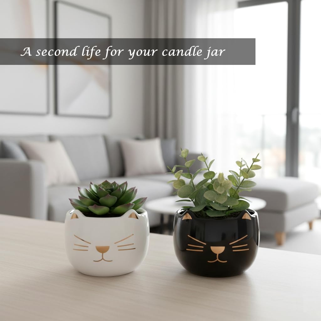 iubihome - Decorative Soy Wax Scented Candles, Cat Shaped Candle Gift Set of 2, Cute Cat Gifts for Home Decor