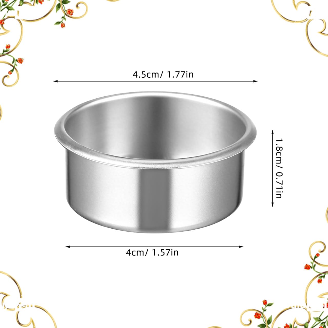 BESTOYARD 20Pcs Empty Steel Tea Light Christmas Candle Cups, 2 Inches Reusable DIY Metal Tins, Oversized for Extended Burn Time Scented Candle Making, Wedding, Party, Home Decoration