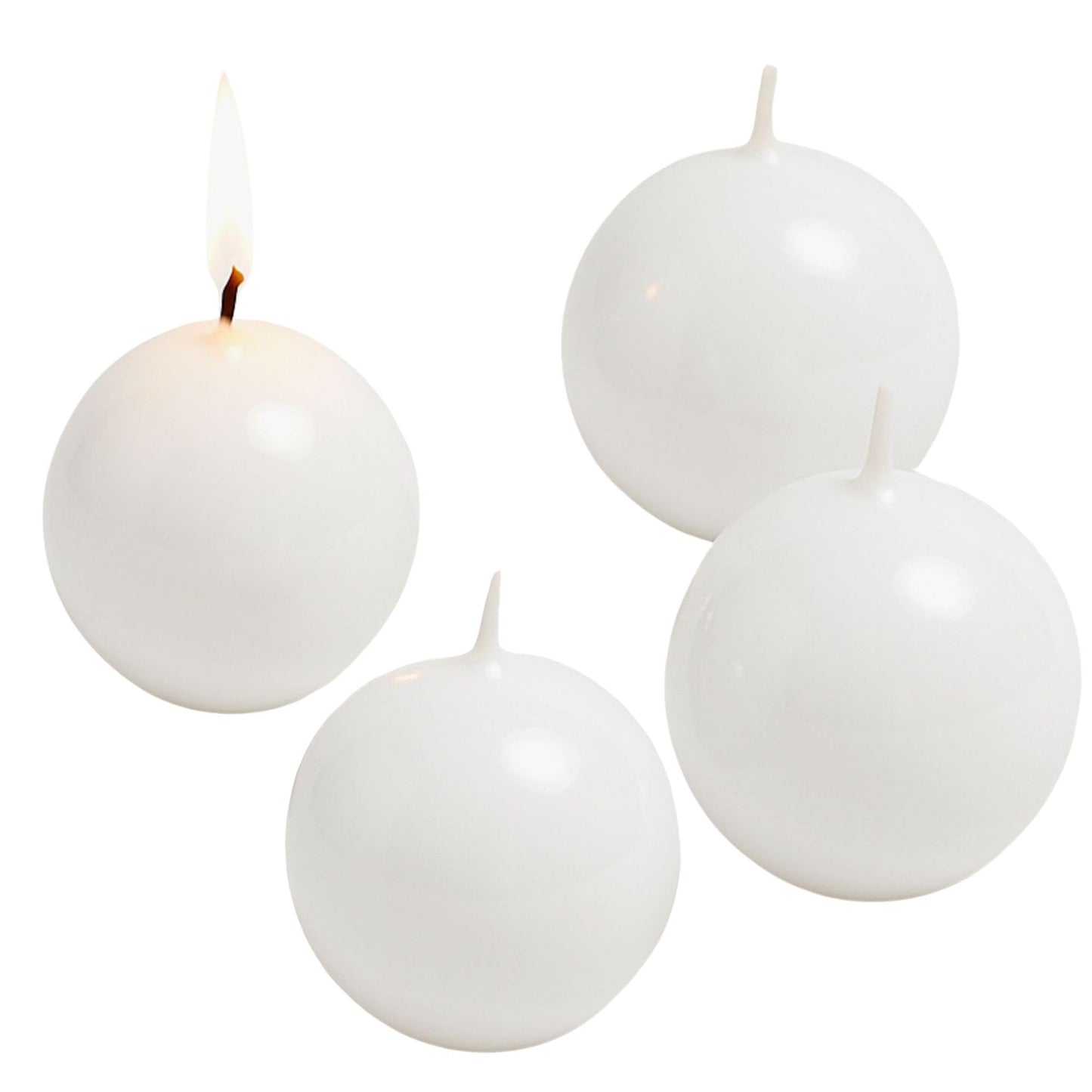 Biedermann & Sons Ivory Round Candles (Set of 4), Unscented Dripless Balls, 2.5" Spheres, 8 Hour Burn, for Mantels Shelves and Tabletop Displays