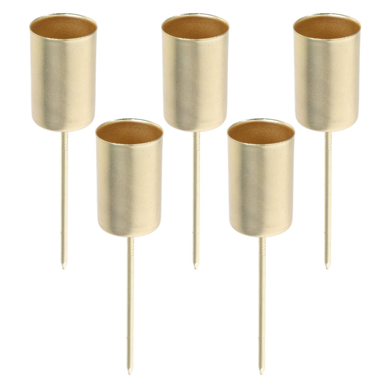 VOSAREA 5pcs Candle Holder Stakes Candlestick Liners Inserts Cups Wreaths Candle Stand with Spike for Pillar Tealight Wedding Flower Arrangement for Christmas Table Decor