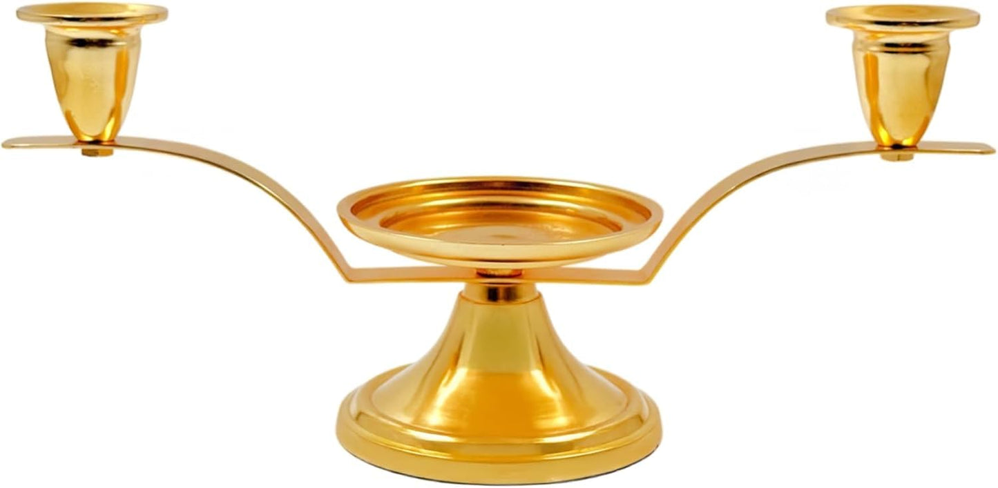 Hosley Gold Metal Unity Candle and Holder Set for Wedding, 11.50 Inch High Cream Wedding Unity Candle Set Includes 1 Pillar and 2 Taper Candles