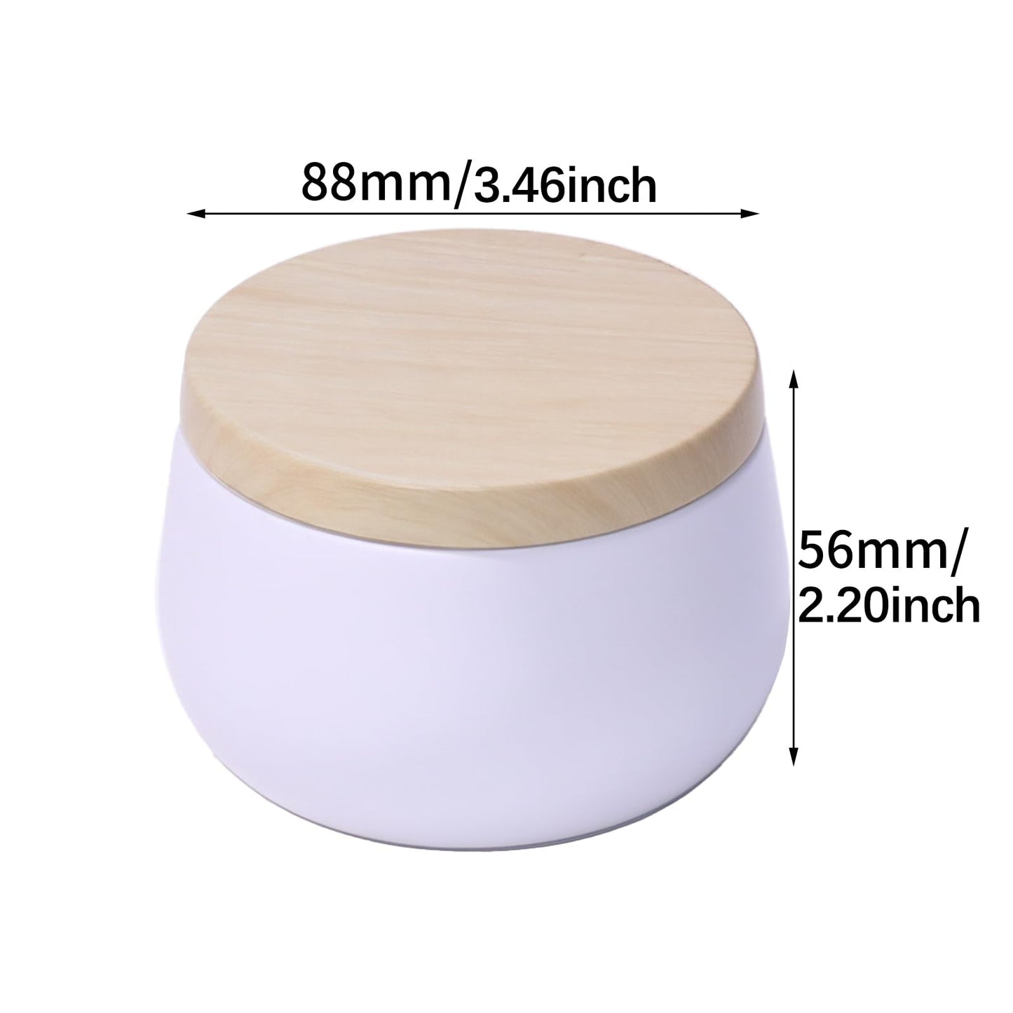 24 Pack 8 oz Candle Tins with Lids, Empty Metal Jars for Candle Making, Matte White Candle Containers with Wooden Grain Lids for DIY Aromatherapy, Bulk Candle Making Supplies for Making Small Business
