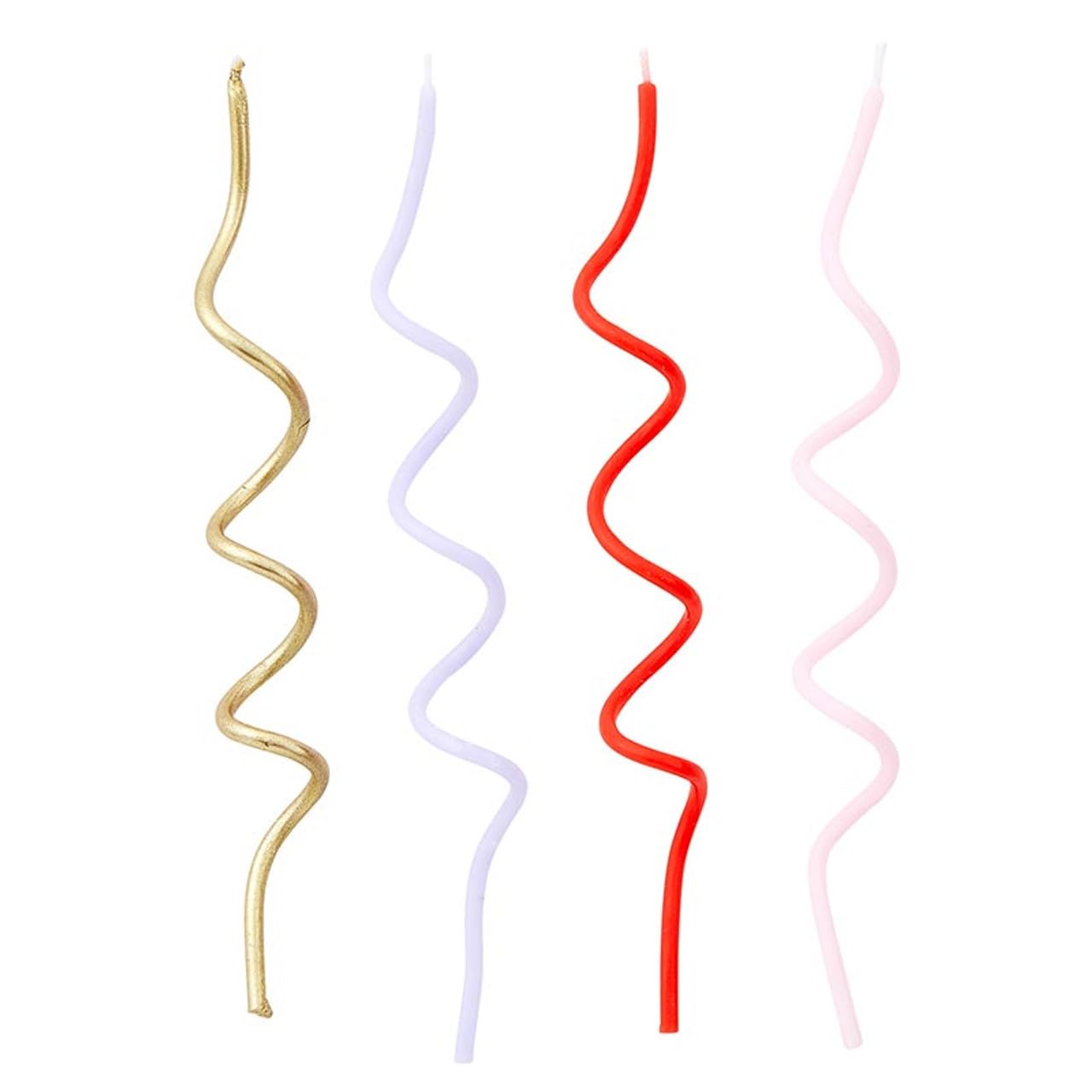 Slant Collections 16-Count Birthday Candles Colorful Cake Candle Pack, 5.5" Tall, Mod Party Spiral