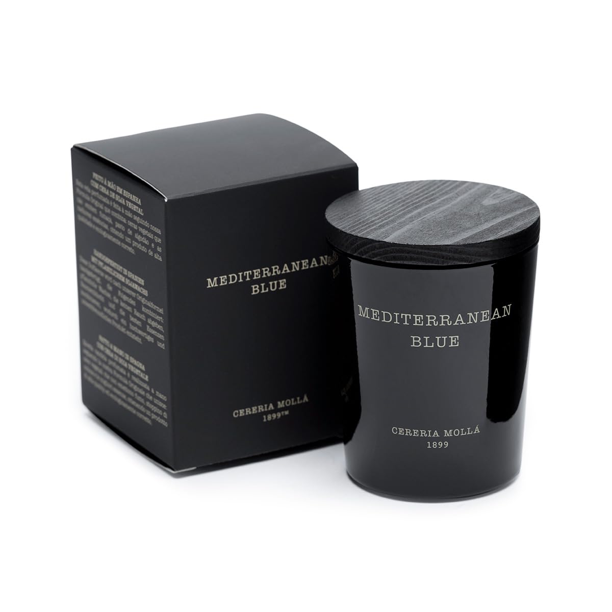 CERERA MOLLA 1899 | Mini Mediterranean Blue Aromatic Candle | 20 Hour Burn Time | Natural Fragrance | Recyclable Packaging | Artisan Candle
