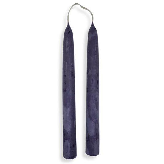 Candlestock Beeswax Taper Candles – Standard 7/8" Diameter, Pure 100% Natural USA Beeswax, Cotton Wick, Dripless, Long-Burning, Handmade in Woodstock, NY- 8 Inches - 1 Pair (2 Candles) - Plum Purple