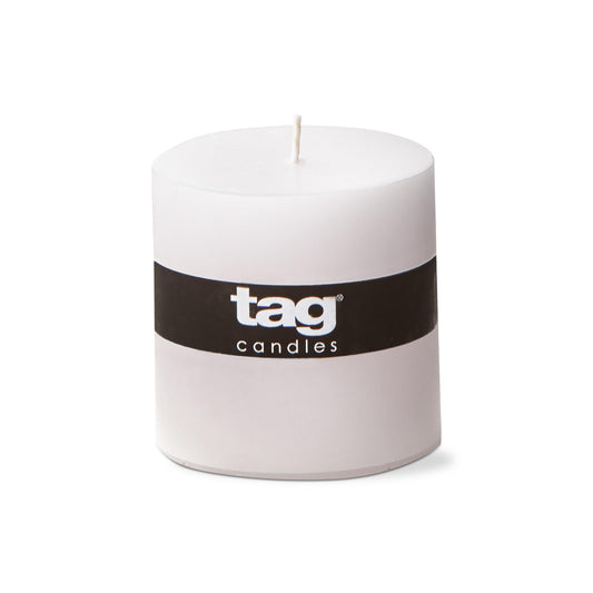 tag Chapel 3X3 White Pillar Paraffin Wax Candle Unscented Drip-Free Long Burning 32 Hours for Home Decor Wedding Parties 3x3 White