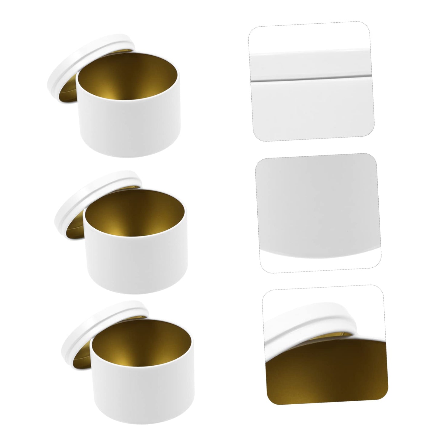 OHPHCALL 3pcs Metal Candle Containers Empty Candle Jars Storage Jars for Elegant Decorative Tin
