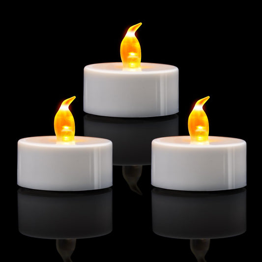 KOABY 50 Pack Warm Yellow LED Tea Lights, Last 100H+, Flickering Flameless Battery Operated Tea Lights for Decor