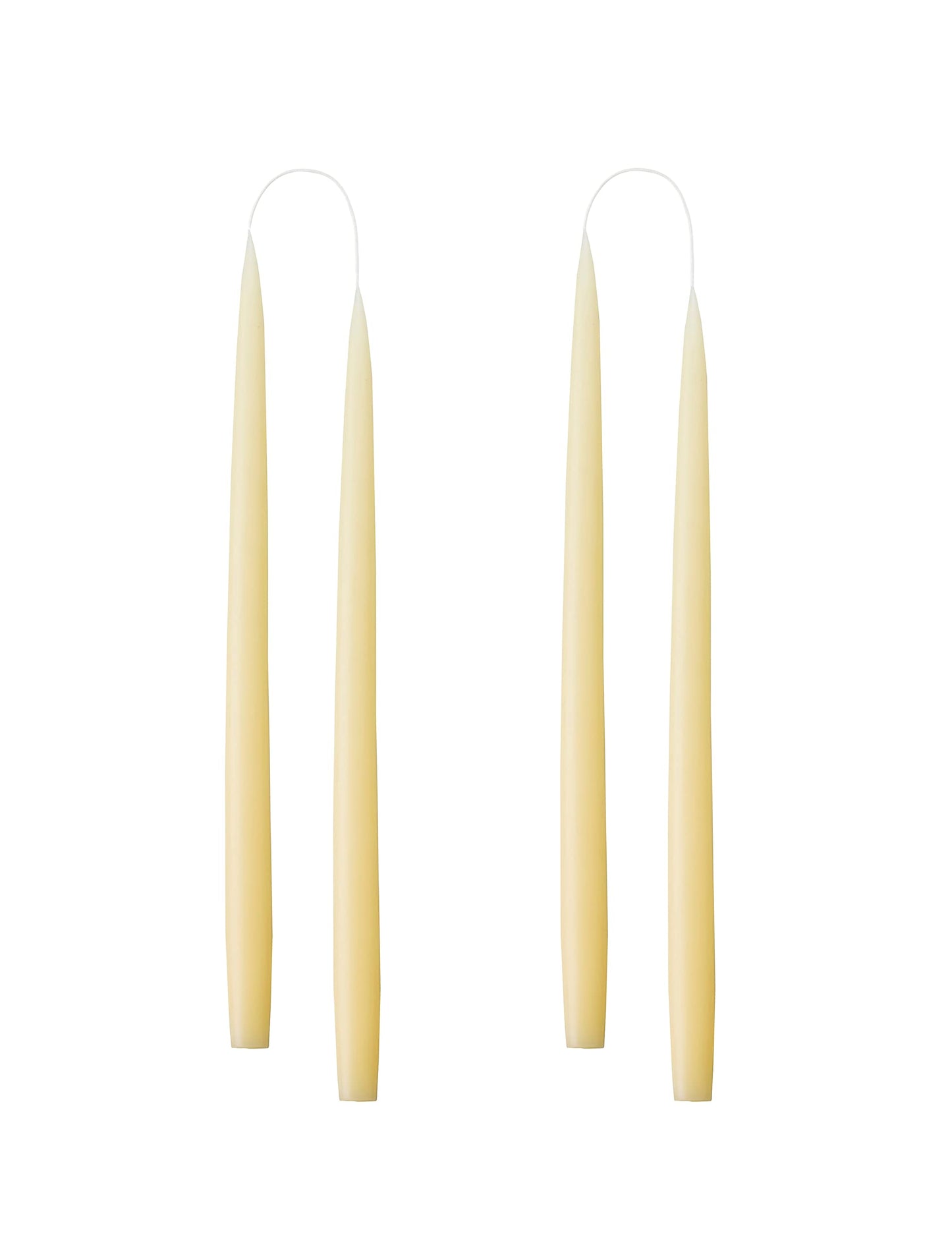Kunstindustrien® Ivory Taper Candles – Set of 4, 13.8" – Made in Denmark, Long Burning Candles 15h, Unscented & Smokeless Candlesticks – Elegant Tall Candles for Weddings, Dinners & Home Decor (Ivory)